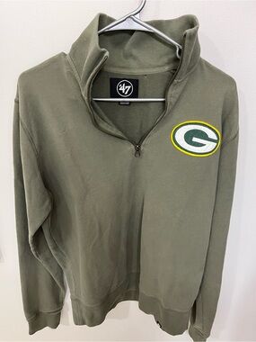 47 Green Bay Packers Olive Logo Patch Pullover